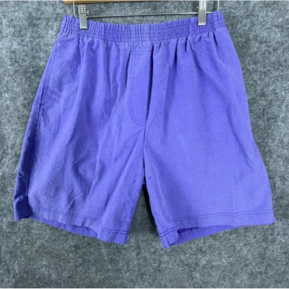 Vintage Victoria Harbor Swim Shorts Womens Medium Purple Cotton Elastic Waist